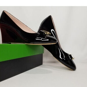 Kate Spade Women's Bowdie Wedge Pump Size 7 Black NWT